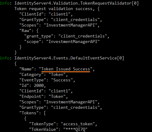 JWT token issued by IdentityServer